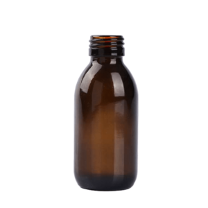 Amber 125 ml Syrup Winchester Round Glass Bottle