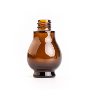 Amber 20 ml Pear Shaped Round Glass Bottle
