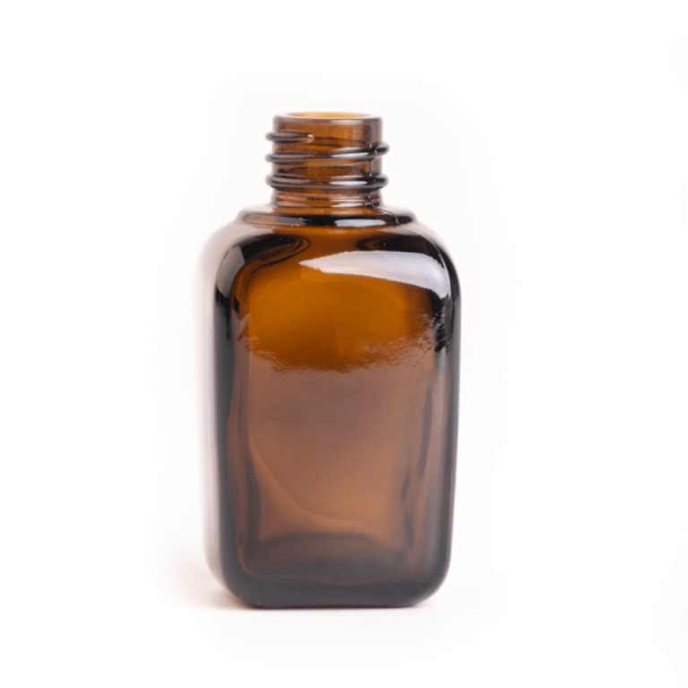 Amber 30 ml Square Glass Bottle