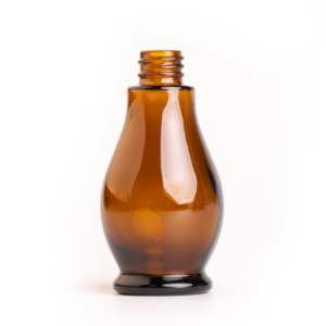 Amber 50 ml Pear Shaped Round Glass Bottle